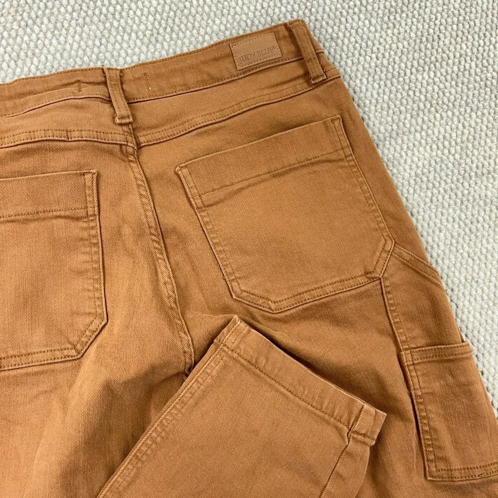 Judy Blue Jeans Women 11 30 Slim Fit Carpenter Brown Denim Straight Work Wear B5